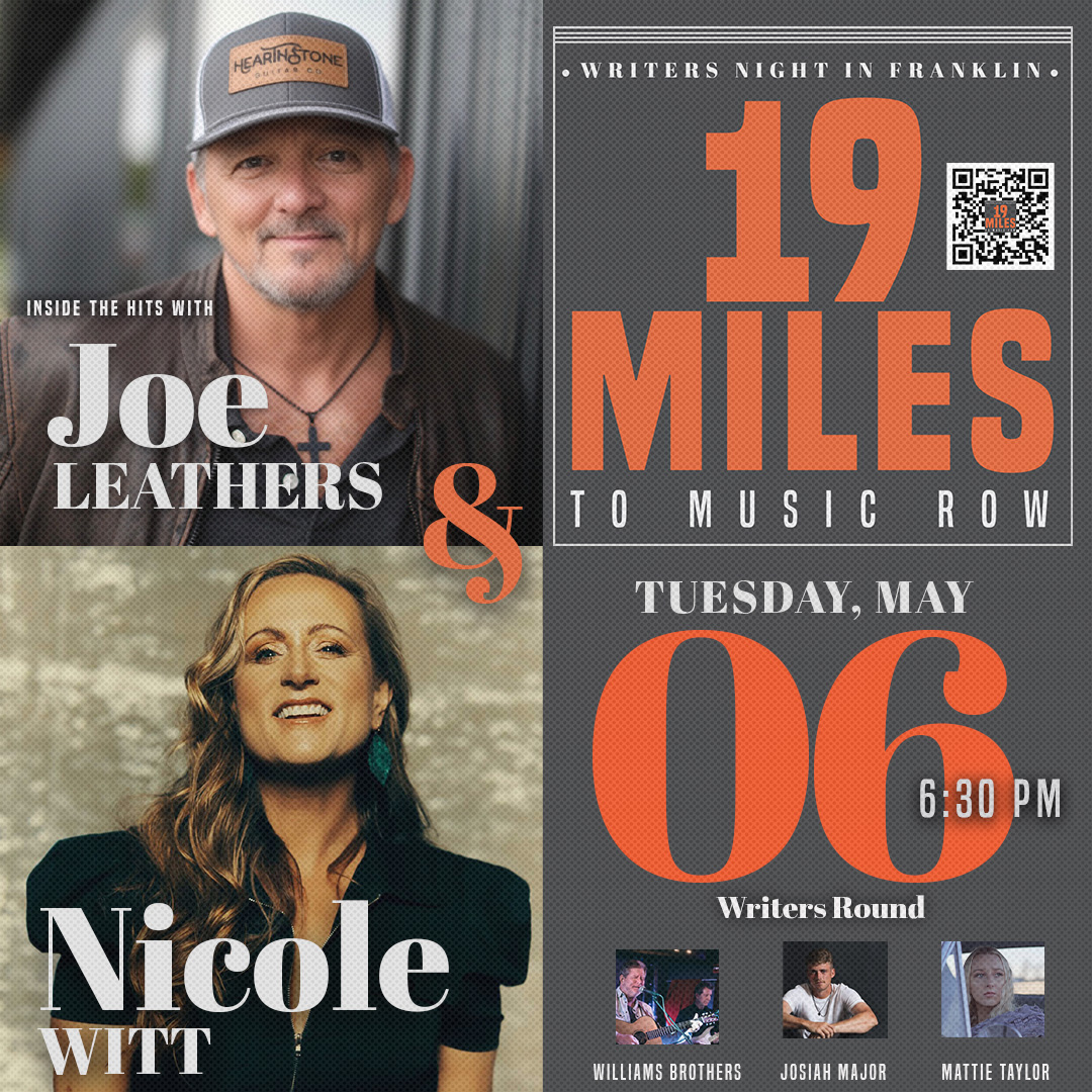 19 Miles to Music Row with Joe Leathers and Nicole Witt in Franklin, TN.