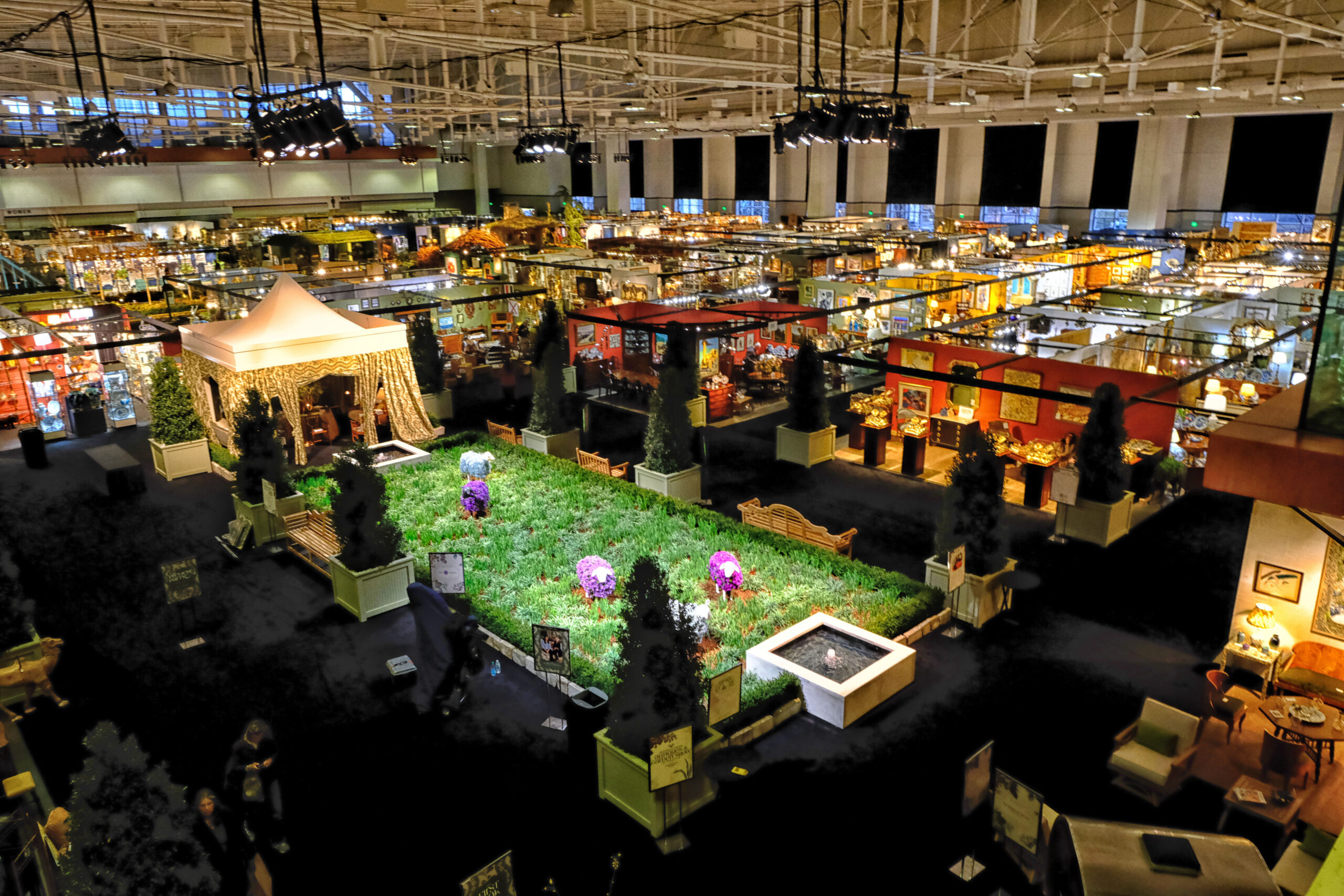 An aerial view of the 2025 Antiques & Garden Show of Nashville Show Floor. Image by Peyton Hoge