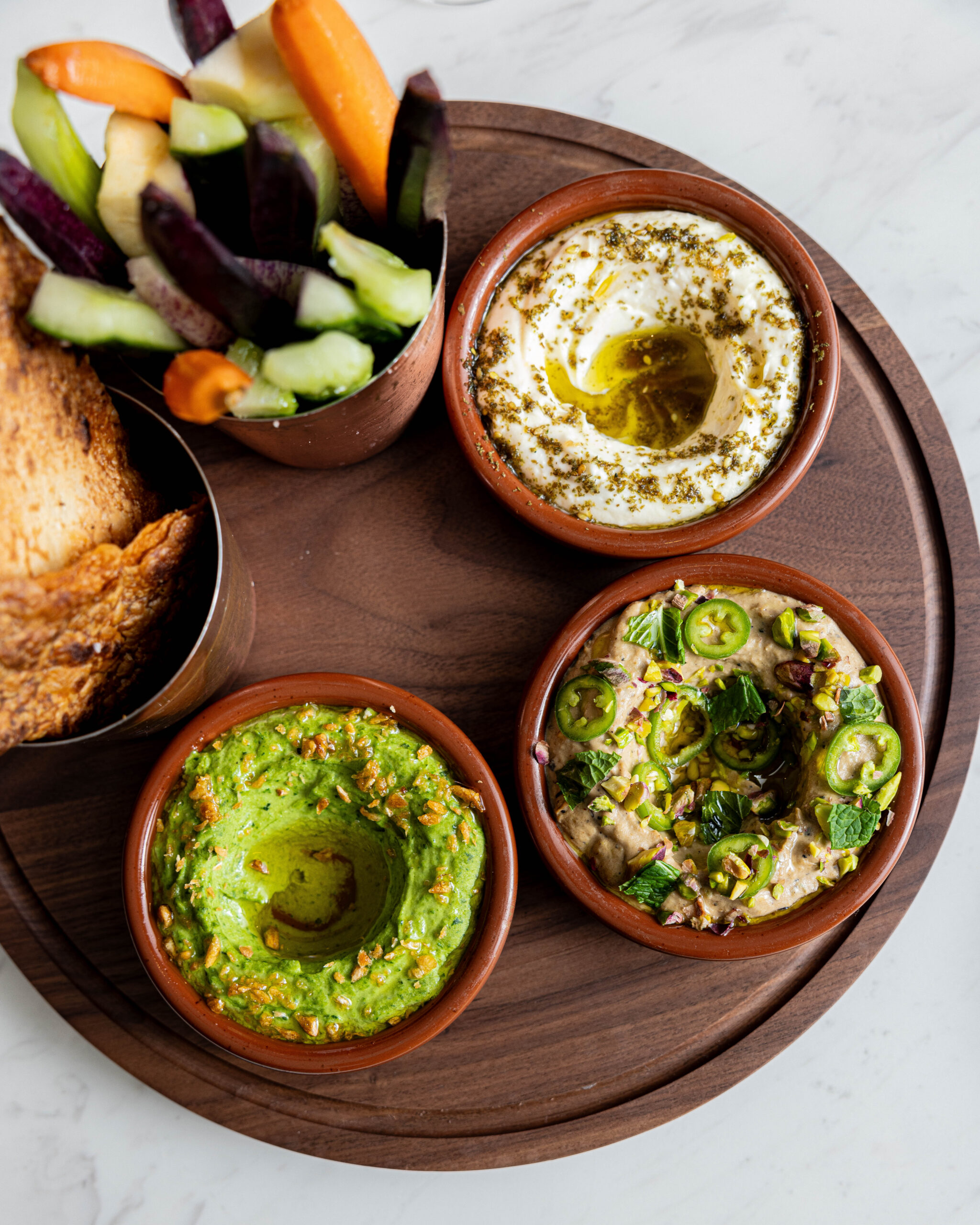 Blue Aster Nashville Restaurant Mezze Platter.