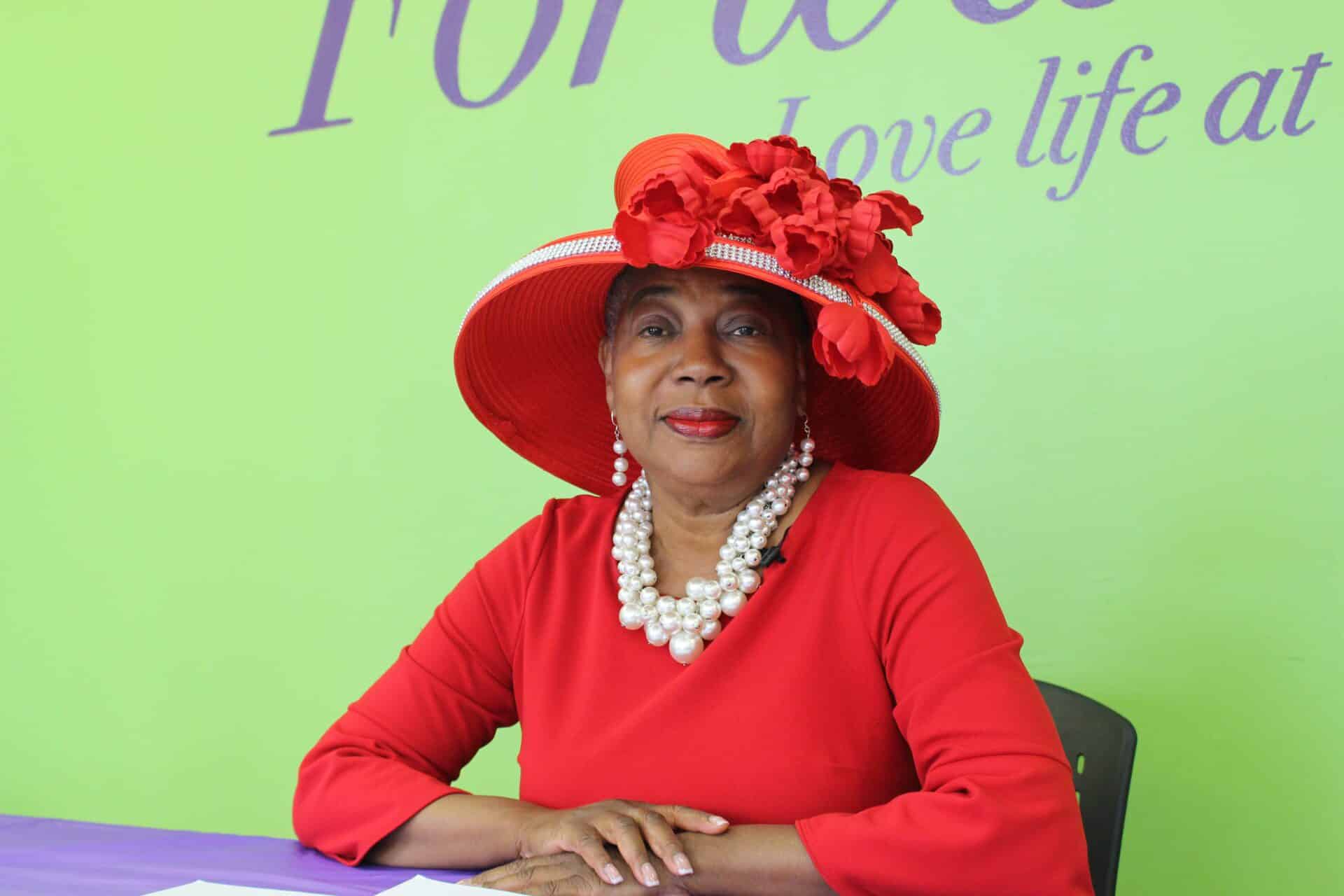 Brenda Gilmore, Hats Off to Bordeaux event in Franklin, Tennessee at Fifty Forward.