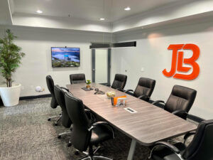 JLB Web Design + Marketing conference room one.