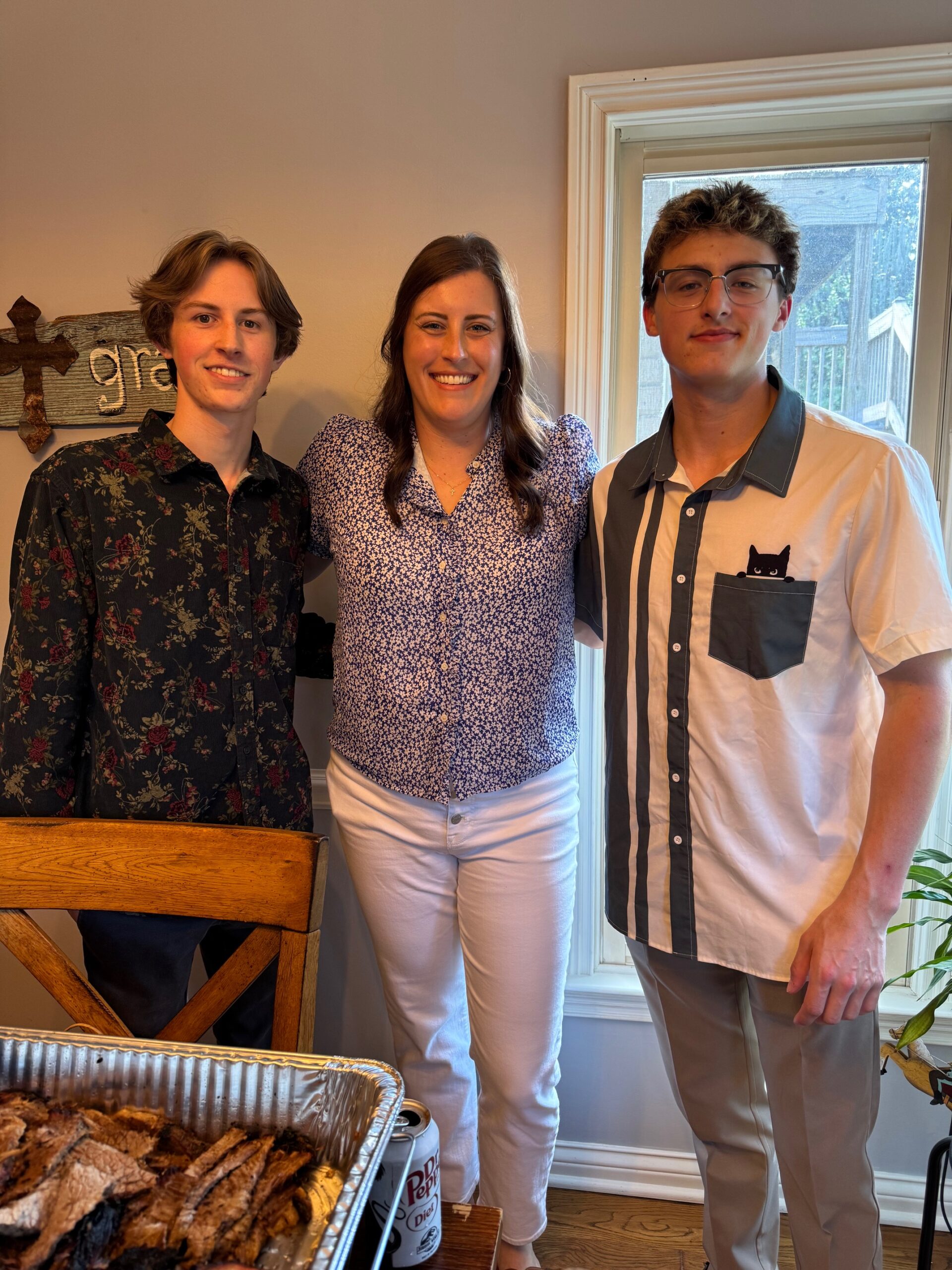 Franklin High Students Head to Australia to Perform at Sydney Opera House, Ethan Hill and Ty Henry, pictured here with their former orchestra teacher from Grassland Middle School, Susan Abell.
