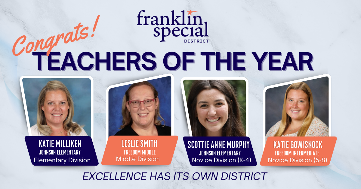 Franklin Special District Names 2026 Teachers of the Year.