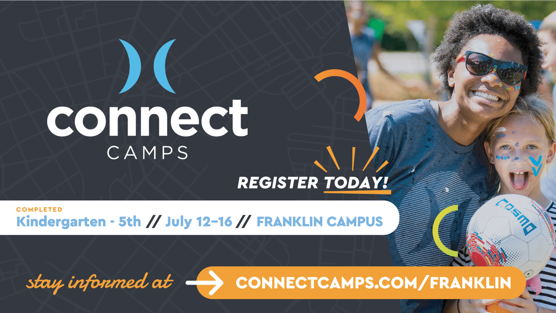 Connect Camps, day camps for children in Franklin, TN, kids activities, filled with non-stop fun, engaging activities, daily faith-based lessons, and the chance to make lasting friendships.
