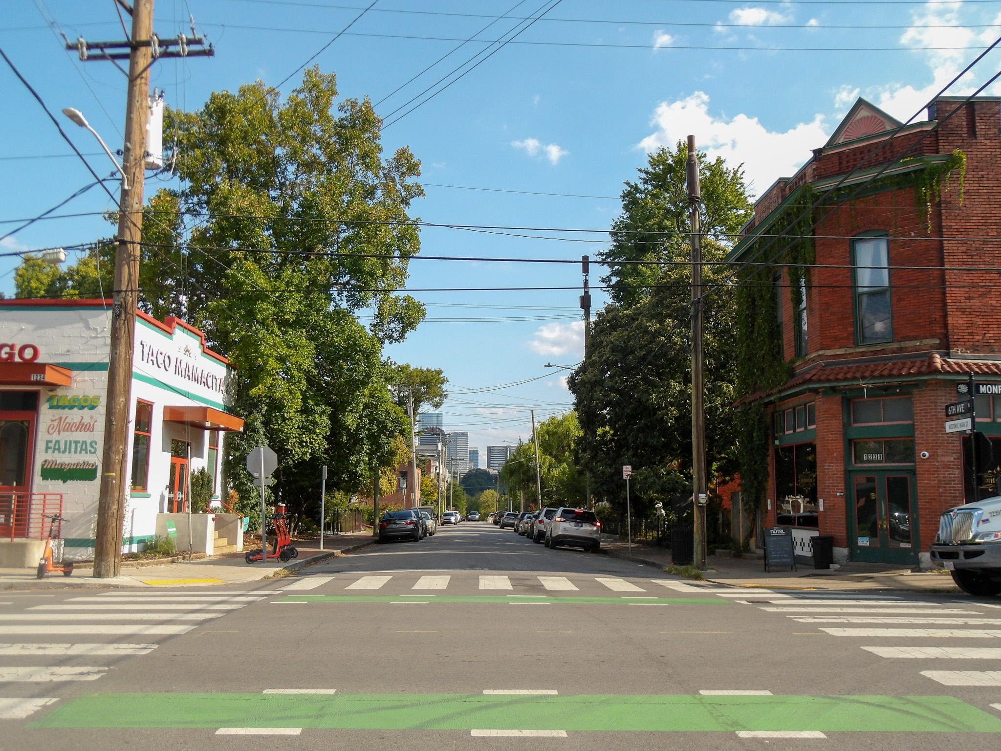 A street view of Germantown, the oldest neighborhood in Nashville, Tennessee.