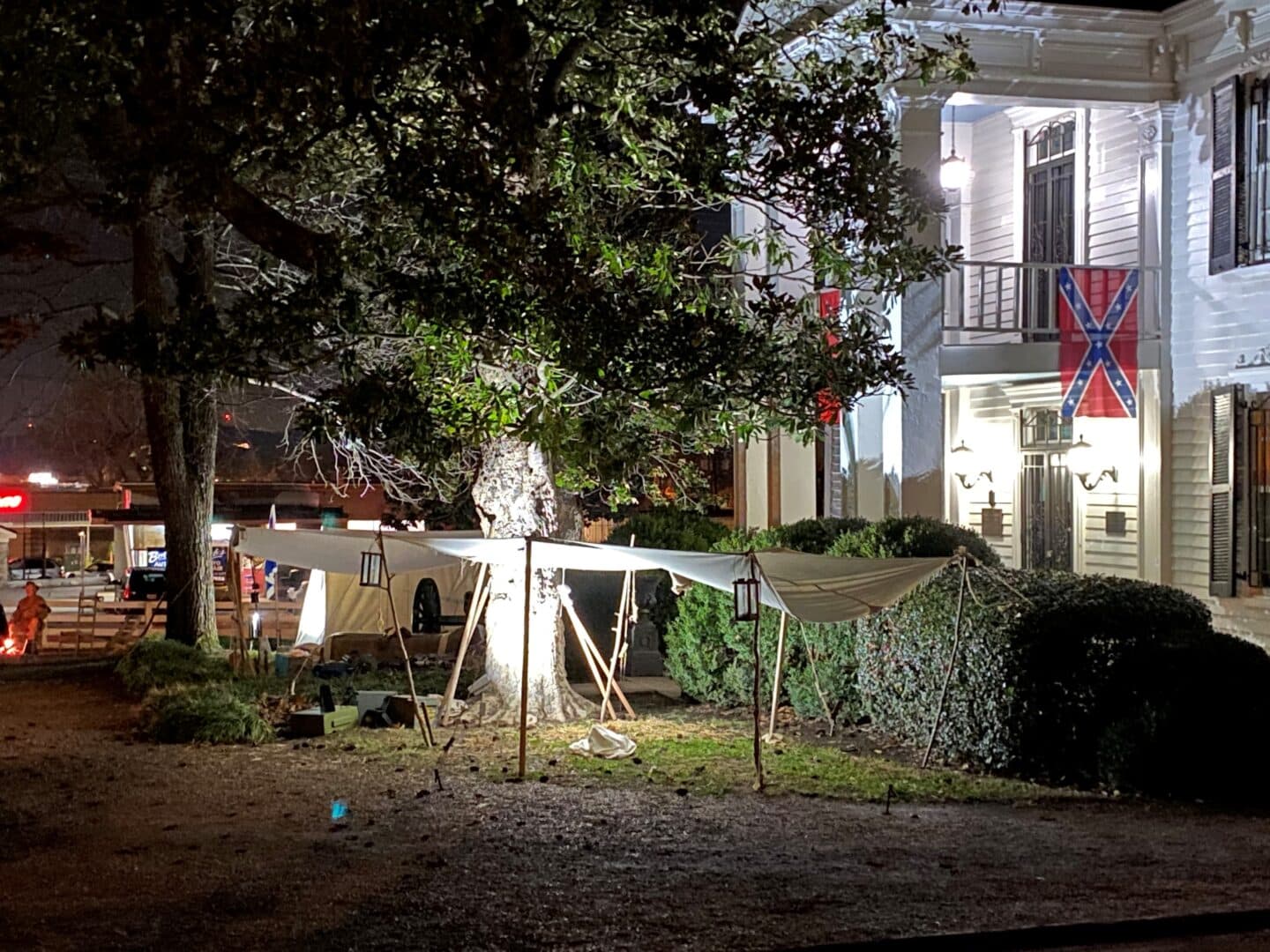 Ghost Tours Franklin TN - Night Shot - Lotz House exterior with camps