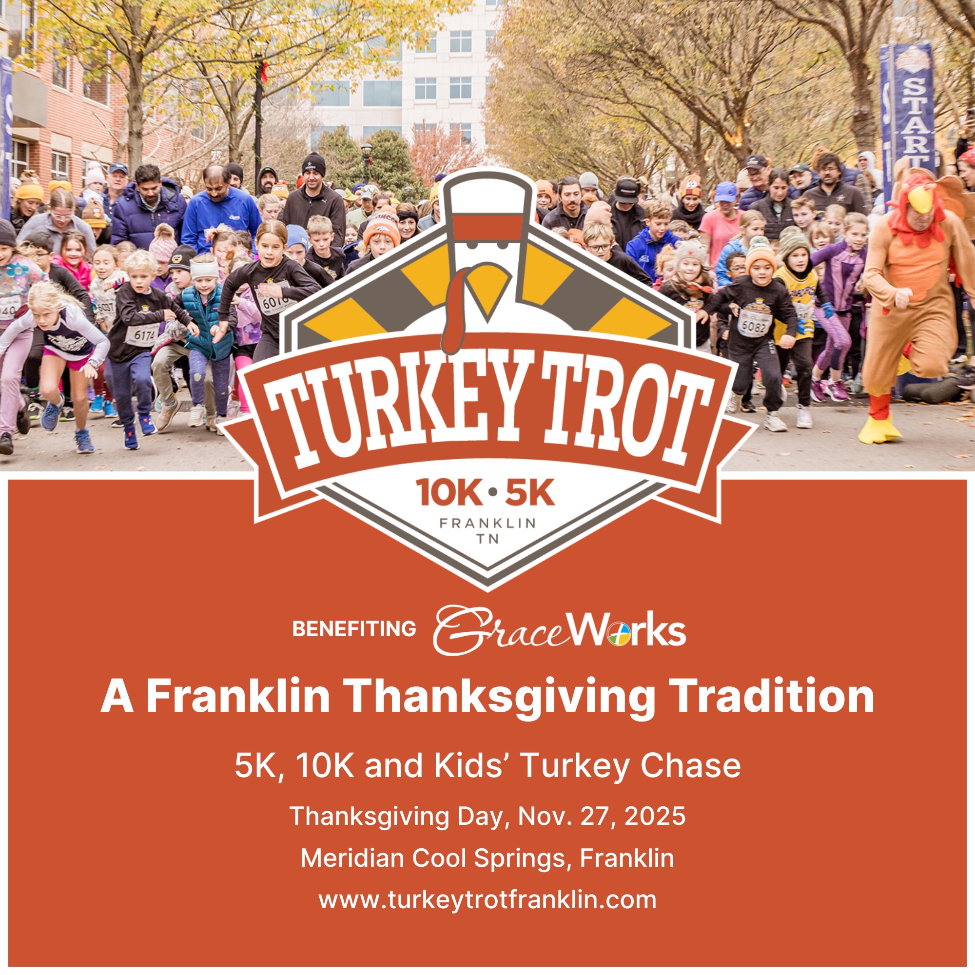 TURKEY TROT Franklin, Tennessee 25 Year Logo (11.249 x 11.249 in) - 10