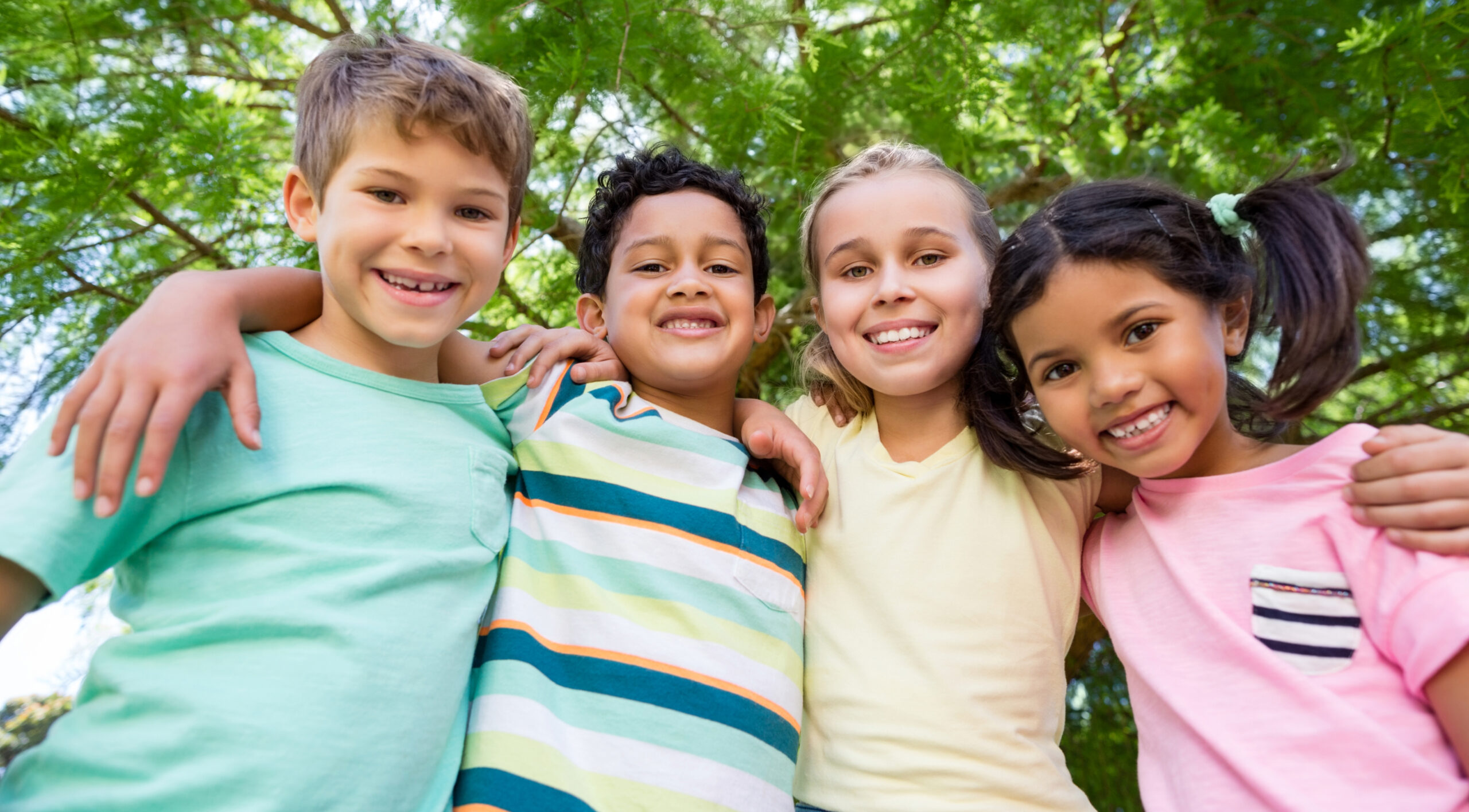 Happy kids at summer camp in Franklin, Tennessee.