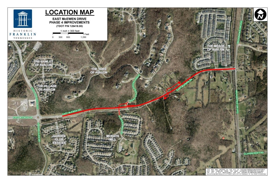 McEwen Project Map Franklin, Tenn.