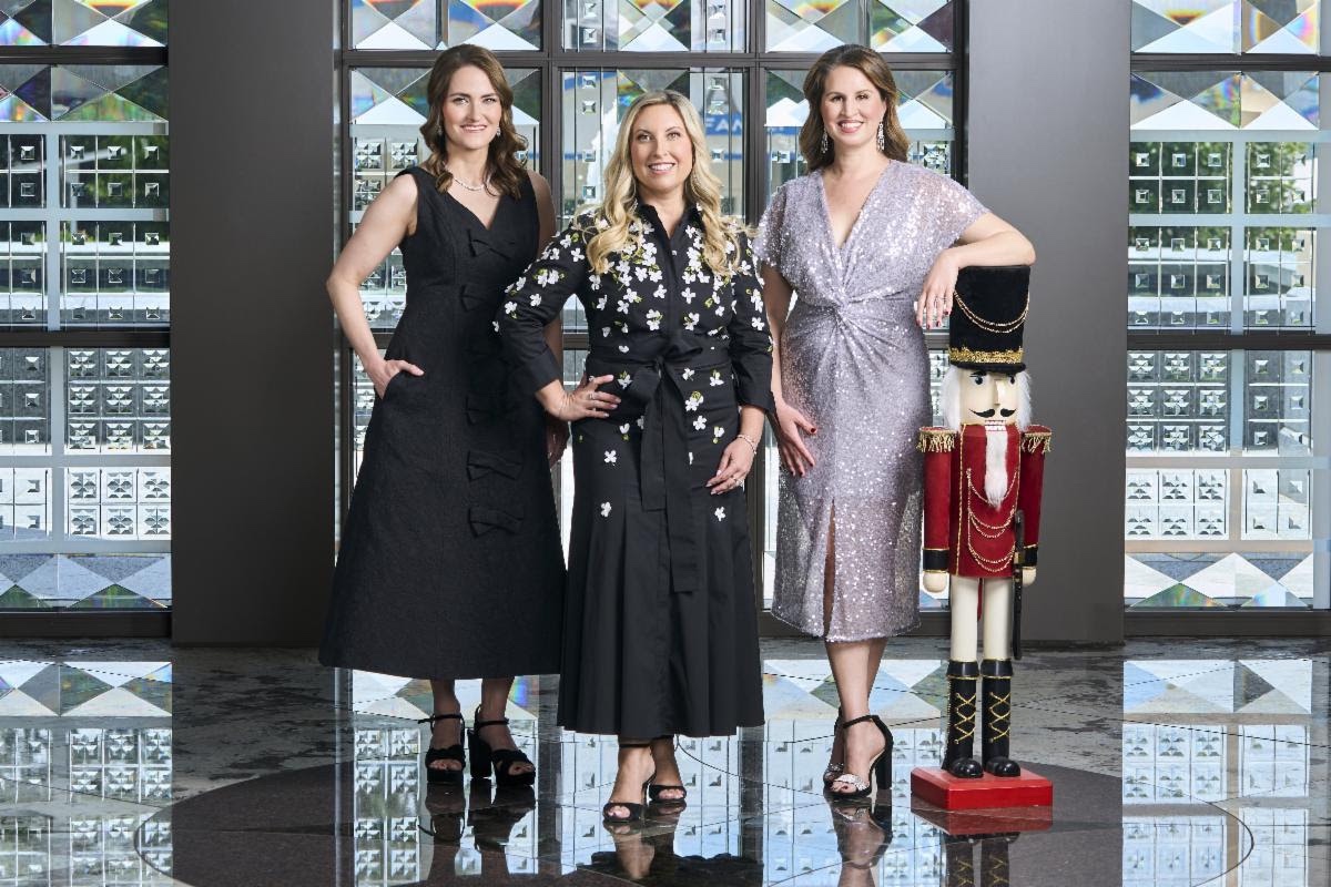 Nutcracker Tea Co-Chairs (L-R): Kayla Clayborne Counts, Blair Steakley Lund, Ashley Horne Herring Photo Credit: Anthony Romano.