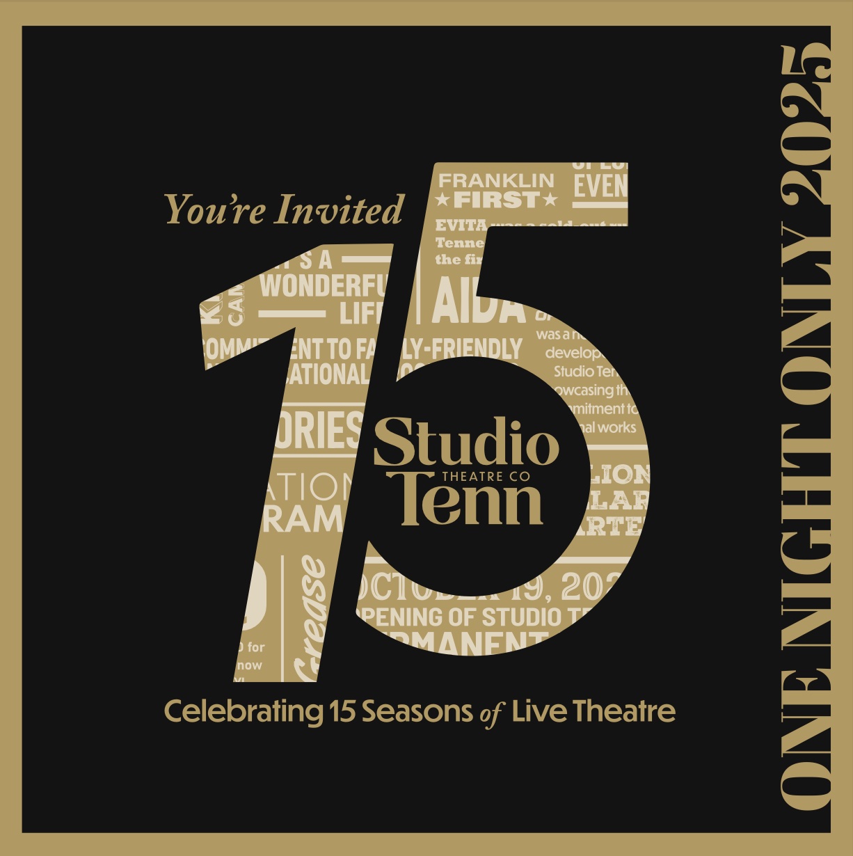 One Night Only Gala to Celebrate 15 Seasons of Studio Tenn.