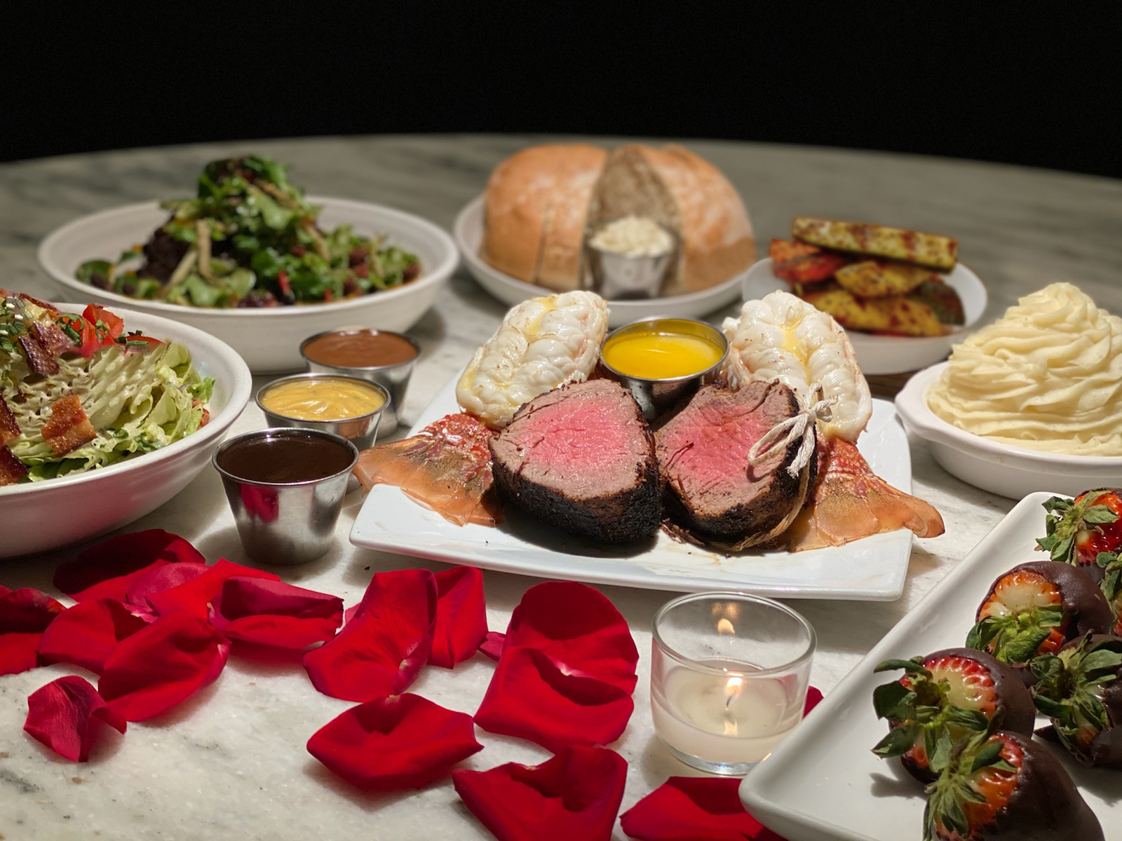 Perry’s Steakhouse Franklin, TN andlelight Dinner with bread