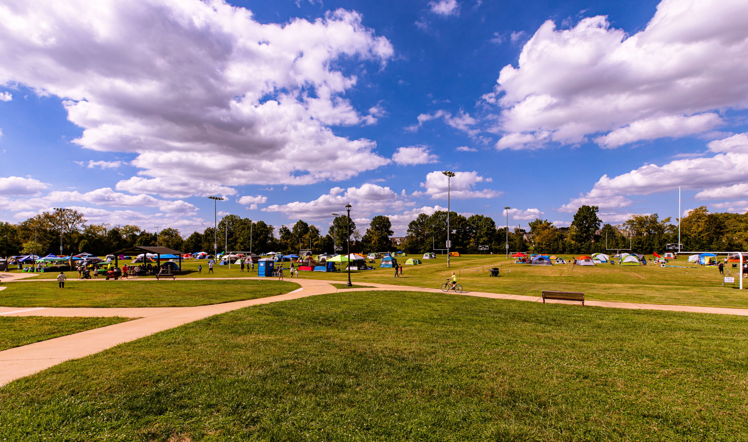 Spring Hill Campin' in the Park at Fischer Park USA-3-Fischer Park hosted the 2025 Spring Hill Campin' in the Park. Attendees set up their campsites on the football/soccer fields.