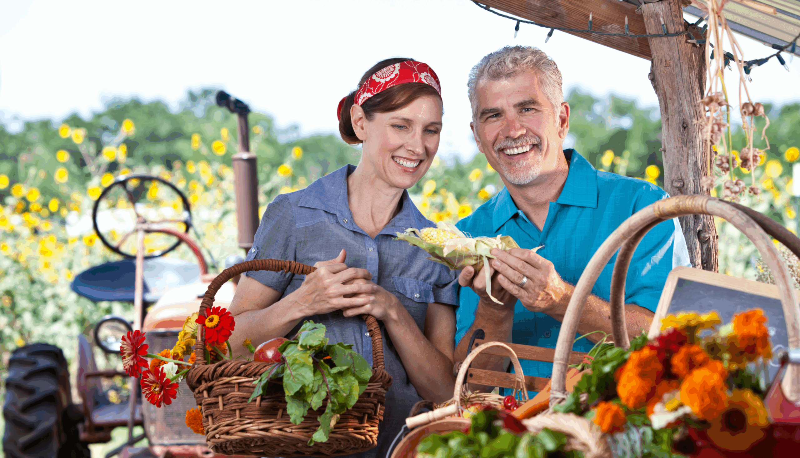 Couple at farmers market in franklin TN