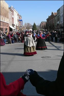 Festival goers at Dickens of a Christmas festival in downtown Franklin, TN.