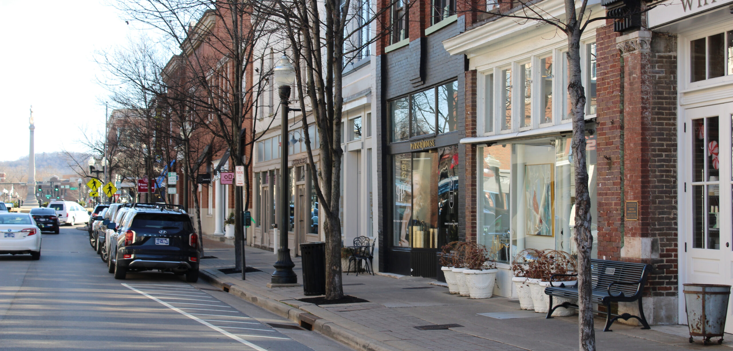 Downtown Franklin, TN Main Street in front of White's Mercantile.
